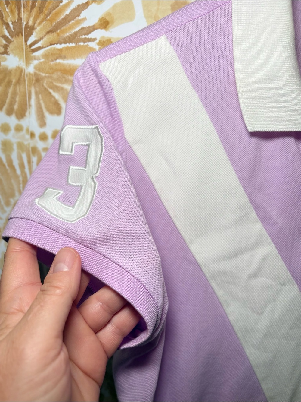 Ralph Lauren Sport Lavender Polo Shirt White Sash Crest Polo Short Sleeve Preppy - Picture 6 of 12